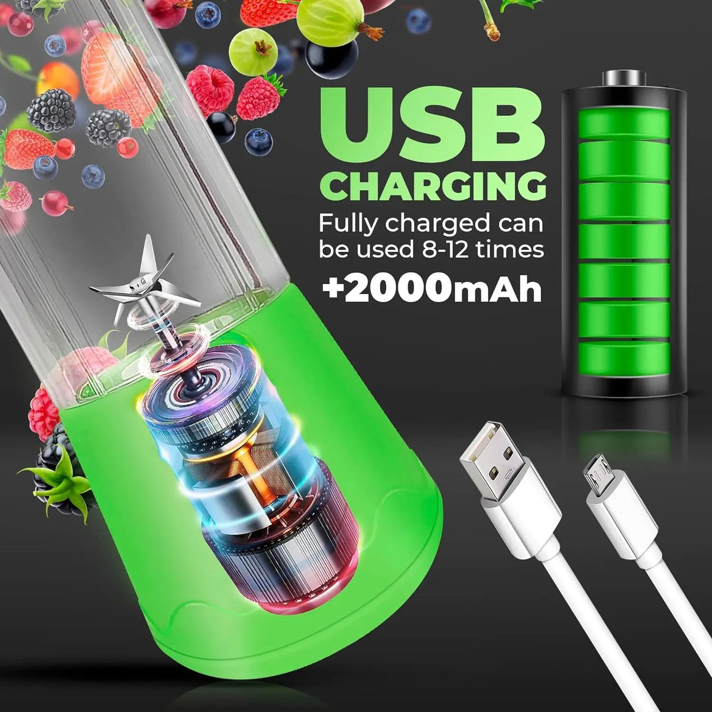 Adkartz™ Portable Juicer Blender Rechargeable