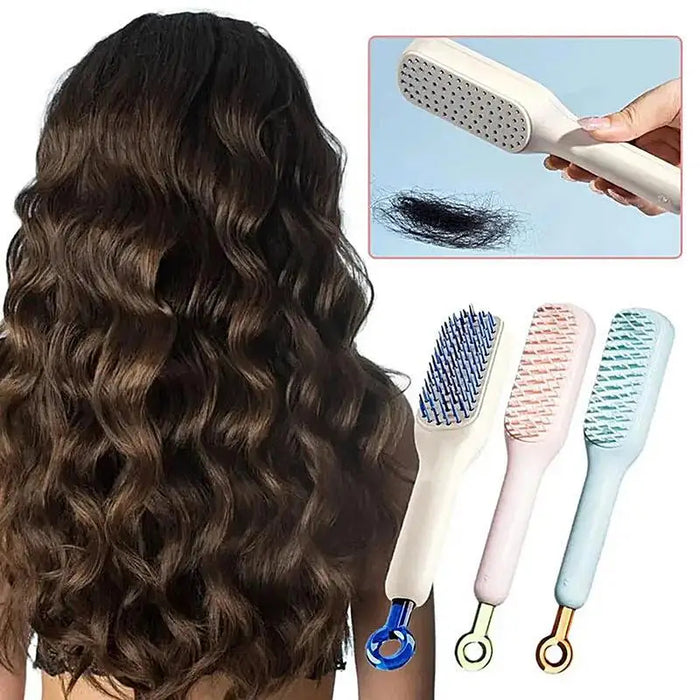 Adkartz™ Magic Retractable Comb Self Cleaning Hair Brush