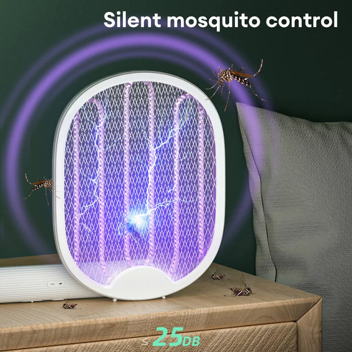 Adkartz™ Foldable Electric Mosquito Swatter with Stand