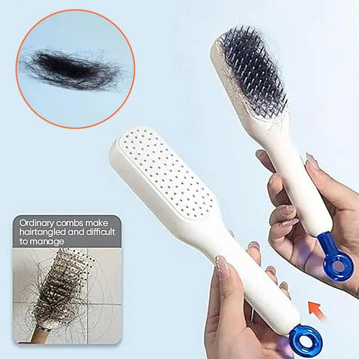 Pattern Retractable Comb Adkartz™ Magic Retractable Comb Self Cleaning Hair Brush